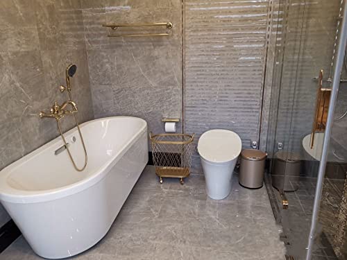 Clothes Storage Basket, Laundry Basket With Wheels, Round Mesh Wrought Iron Toy Storage Box- Home Bathroom Laundry Basket, Laundry Basket, For Clothes, Toy Storage, Dirty Clothes Storage Box (Gold) #TOP6