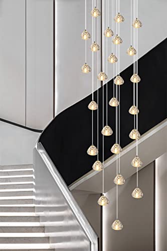 H.W.S Cristallo Lampada A Sospensione Led Moderna Da Tavolo Pranzo Villa G4 Lampadario Regolabile In Altezza Vetro Per Cucina Corridoio Scale Soggiorno Hotel Può Essere Regolata