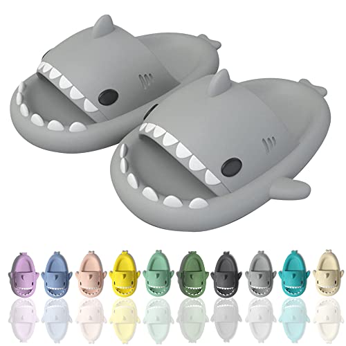 sharllen Shark Sandals Slides for Women Men Cute Novelty Cartoon Anti-Slip Open Toe Slides Summer Lightweight Shark Sandals