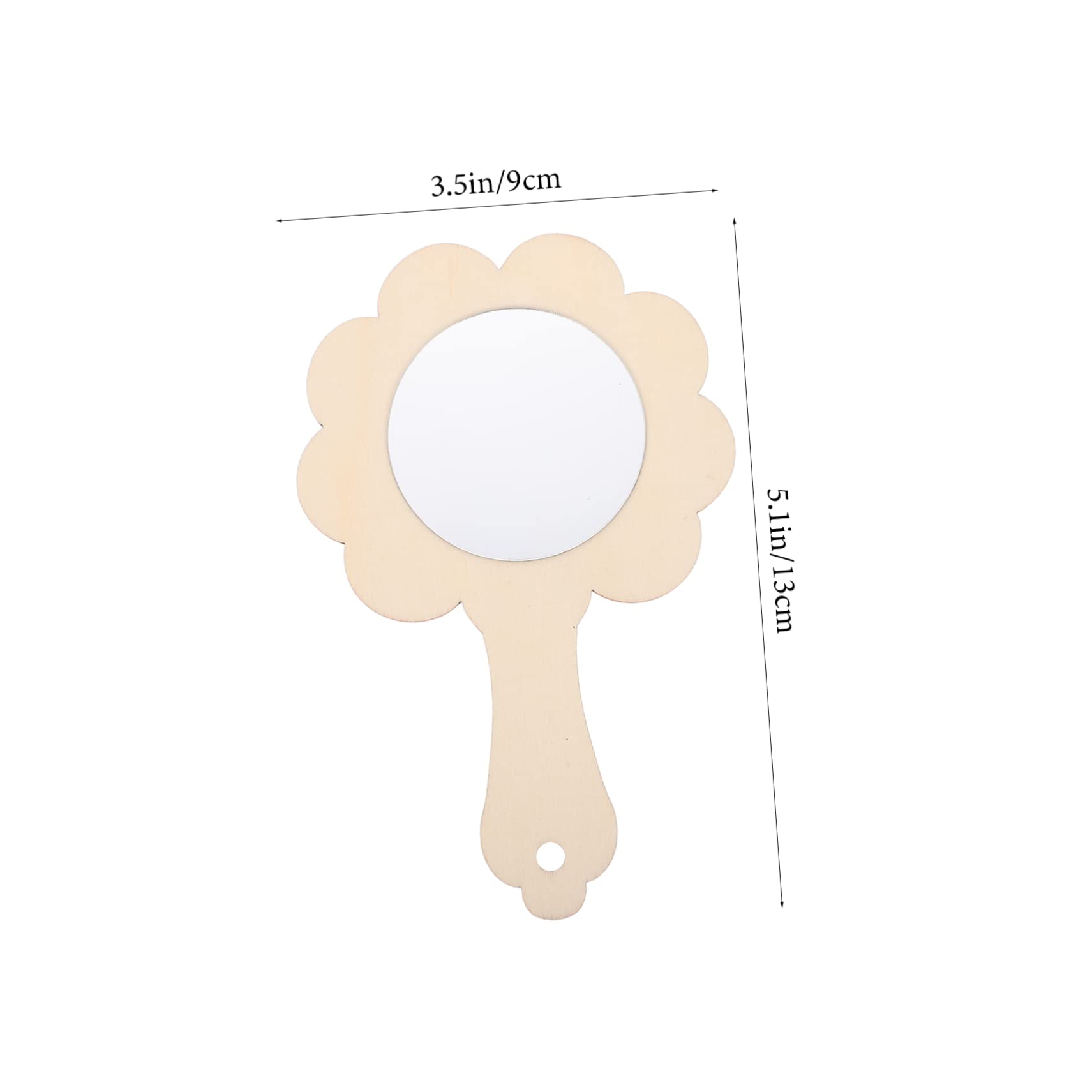 SHERCHPRY 10pcs Boys and Girls Mirror DIY Wood Craft Toy Shatterproof Mirror for Boys and Girls Arts Crafts Supplies Unfinished Toy Accessory