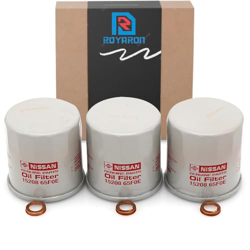 Genuine OEM Engline Oil Filter 15208-65F0E w/ 11026-JA00A Royaron Oil Drain Plug Gasket Compatible with Nissan/Infiniti