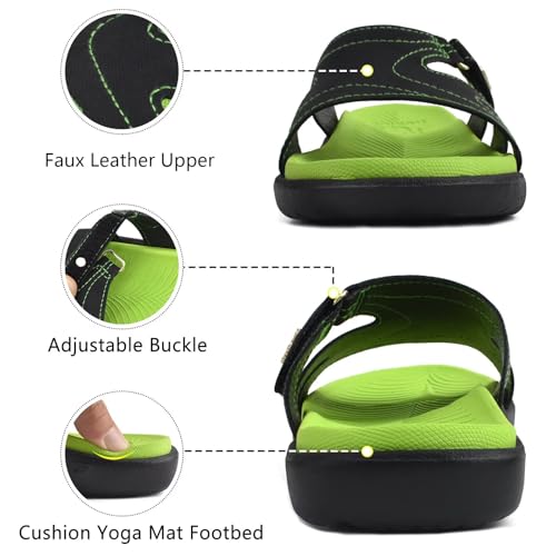 Image of KuaiLu Womens Fashion Orthotic Slides Ladies Athletic Yoga Mat Memory Foam Walking Sandals Thick Cushion Recovery Summer Beach Slippers Comfortable Plantar Fasciitis Arch Support