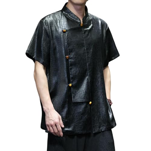 Chemise ample homme style asiatique idéale pour les soirées d'été