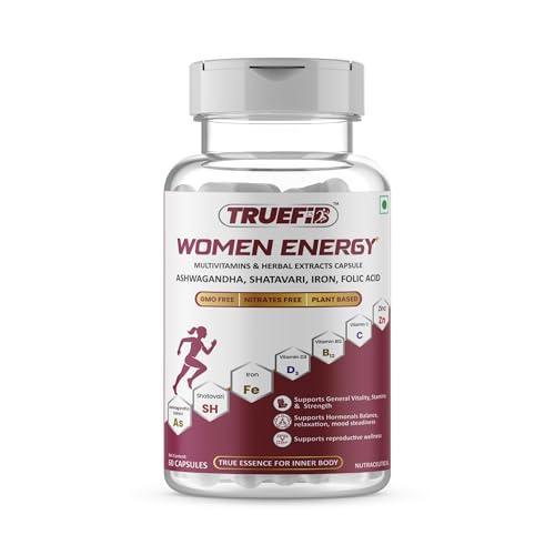 Image of Women Energy+ Multivitamin for Women | Ashwagandha, Shatavari, Iron, Vitamin C, Vitamin B12, Vitamin D3 & Zinc | Daily Women's Wellness, Energy, Hormonal Balance Support & Immunity | 60 Veg Capsules