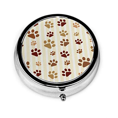動物の犬の足跡 ピルケース 薬ケース サプリメントケース 携帯用 習慣薬箱 薬入れ コンパクトシール付き