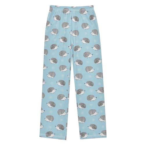 ZZXXB Hedeghog Flower Boys Long Pants Soft Trousers Elastic Waist Kids Lounge Bottoms with Pockets S-XL