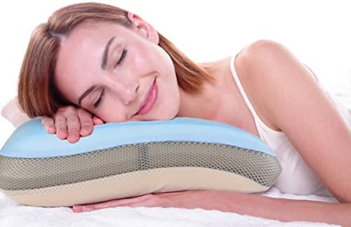 TruContour Cooling Gel Pillow with Soft Memory Foam - Includes Fitted Cotton Pillow Case and Storage Case