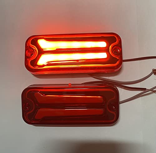 Image of AUTO MT 2PC CAR LED Light Side Panel Indicator for All VEHICHLE Maruti Maruti 800 Alto Van Bus Truck Maruti Gypsy King (2PC RED HOCKEY SIDE Indicator)
