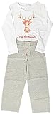  Louis & Louisa Kinder Pyjama - Schlafanzug Prachtmädel weiß/grau (104)