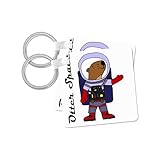 3dRose Funny Cute Sea Otter Astronaut in Space Suit Otter Space Pun Key Chain (kc_273483_1)