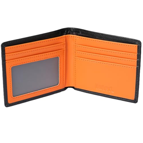 Hoobest Carteira de pele autêntica com bloqueio RFID, carteiras finas para homem com tecnologia de bloqueio RFID, carteira de bloqueio RFID, Black, 4,3 x 3,5 x 0,35 polegadas, fina, Preto, Fino