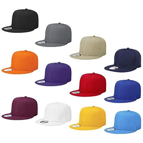 Falari Wholesale 12 Pack Snapback Hat Cap Hip Hop Style Flat Bill Blank Solid Color Adjustable Size G212-Assorted1 Cover