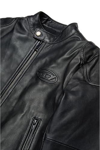 Diesel Boys Oval D Branded Leather Biker Jacket4