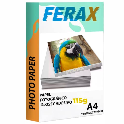 Papel Fotográfico Adesivo Prova D'água 115g A4 Papel foto brilho Glossy jato de tinta Inkjet 115g A