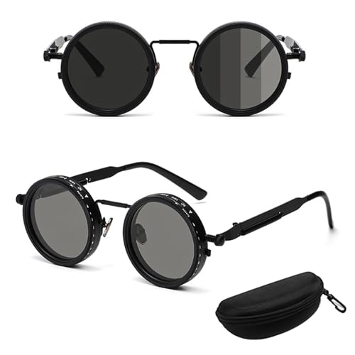 Adjustable Tint Sunglasses 1-9 Gears Rounded Polarized Glasses with ND Filter Lenses for Men UV Protection Eyewear