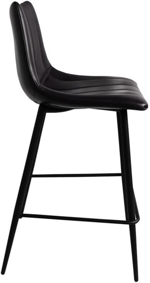 Moe's Home Collection Alibi 26" Faux Leather Counter Stools in Black (Set of 2)