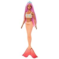 Barbie - Sirena, bambola capelli e cerchietto fantasia rosa