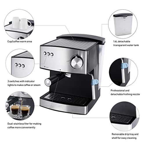 Cafetera Semiautomática con Tanque de Agua Transparente miniatura 2