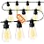 Jerritte 60FT LED Outdoor String Lights with 16+1 Edison Shatterproof IP65 Waterproof Bulbs, 2700K Dimmable Commercial Grade Patio Lights, Heavy Duty Outside Hanging Lights for Garden Porch Deck Decor