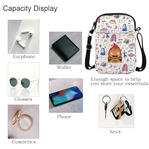 TGBJE Fire Crossbody Bags Japanese Anime Messenger Bag Movie Character Inspired Shoulder Bag Animation Fire Gift4