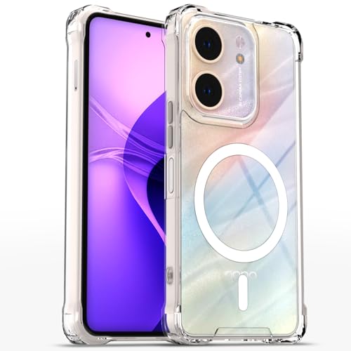 Image of Pikkme Back Cover for Oppo A5x Mag-Safe Shockproof PC + TPU Protective Case Magnetic Support Bumper Case (Transparent Mag-Safe)