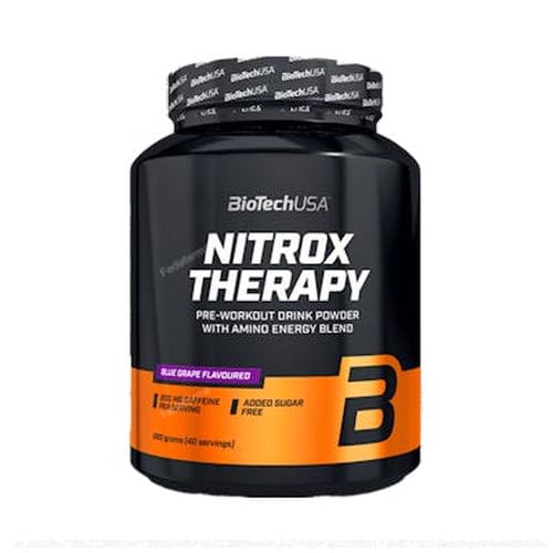 BioTechUSA Nitrox Therapy complément pré-workout goût Blue Grape en pot de 680 g