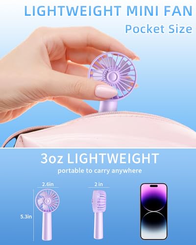 Kidee YW-DC03 Mini Portable Fan, Small Handheld Fan With 3 Speeds, Small Hand Fan Usb Rechargeable thumb #4