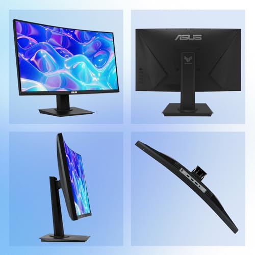 Image of ASUS 24 inch Curved Monitor, FHD 1080p, 180Hz Refresh Rate, VA Panel, 1ms MPRT, DCI-P3 90%, FreeSync, Extreme Low Motion Blur Sync, HDMI & DisplayPort, Eye Care, VESA Mountable for Office and Gaming