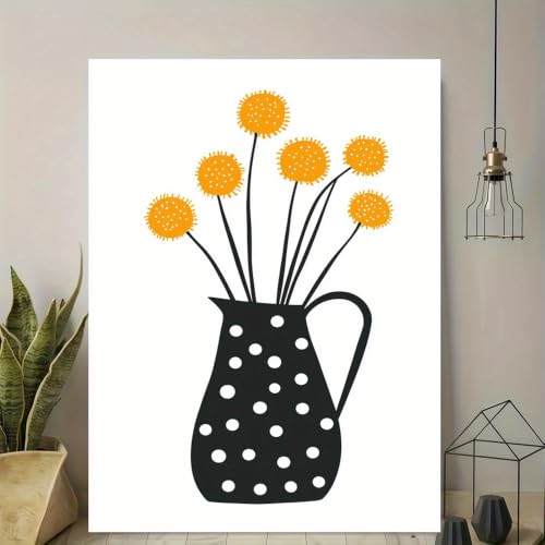 Tableau sur toile élégant motif vase vintage pour une décoration chic