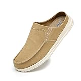  Mishansha Herren Stoff Freizeitschuhe Slippers Segelschuhe Canvas Mokassins Espadrilles Sommer Mules Männer Geschlossene Hausschuhe Leichte(Khaki, 43 EU)