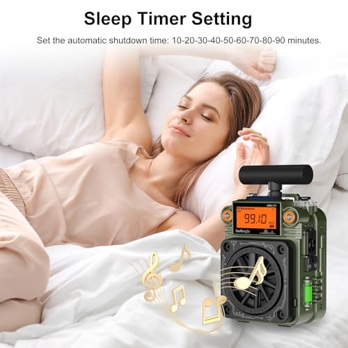 Radio portátil de onda corta Docooler con alarma SOS miniatura 4