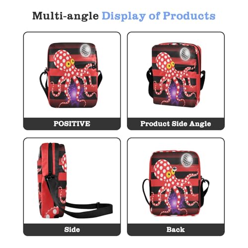 messenger bags mens crossbody bag Womens Cross Body Purse Adjustable Strap for School School- Red Dots animal sea4