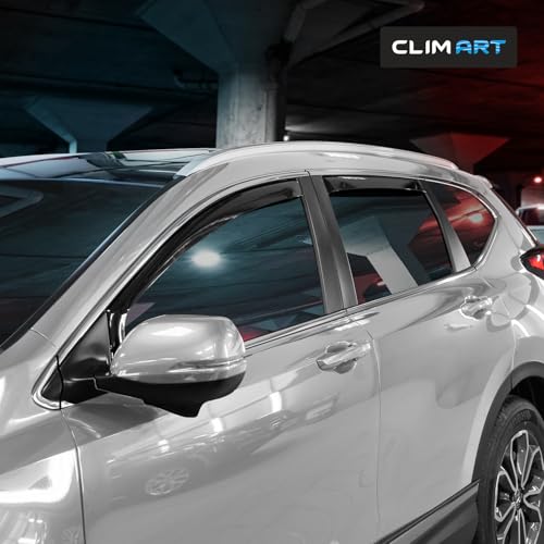 Image of CLIM ART in-Channel Incredibly Durable Rain Guards for Honda CR-V (CRV) 2017-2022, Original Window Deflectors, Vent Deflector, Vent Window Visors, Dark Smoke Car Accessories, 4 pcs - 617450