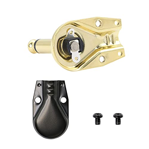 Conector plano pancake 6.35mm ángulo 90° dorado 2 pcs miniatura 2