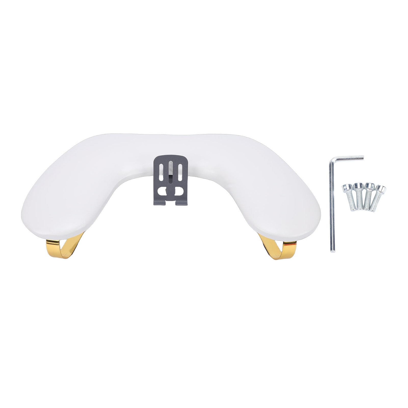 Reposabrazos para Uñas con Soporte para Teléfono, Cojín Ergonómico de Piel Sintética para Estación de Manicura Nail Techs, 1 Unidad (WHITE)