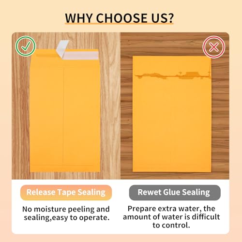 Image of Joyberg 6x9 Envelopes Self Seal, Yellow Envelopes 6x9 Printable, Catalog Mailing Envelopes 6 x 9 Tear Resistant, Kraft Envelope for Mailing Letters, Documents, Photos, Invitation Cards (Pack of 3)