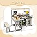 INFANS Mud Kitchen, Outdoor Play Kitchen with Faucet Chalkboard Stoves Removable Sink Cooking Accessories Wooden Kids Kitchen Playset Backyard Garden Toys Gift for Boys Girls Ages 3+