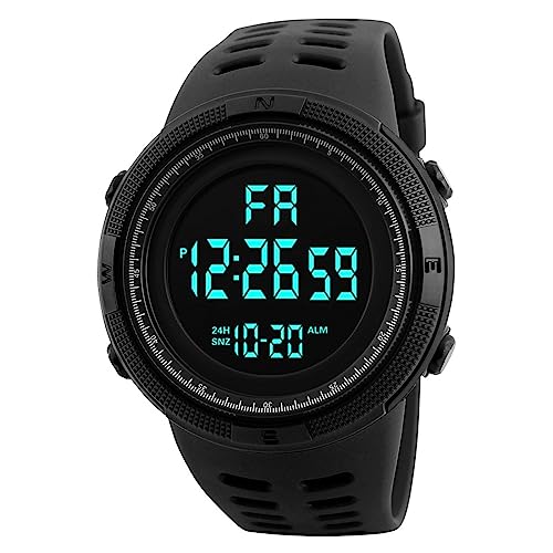 La mejor comparación de reloj digital barato los 5 más buscados. 41 Reloj Digital Deportivo, Militar, Moderno, Pantalla Retroiluminada, Dual Time, Cronómetro, Temporizador, Alarma, Calendario, Correa Ajustable de Caucho, Resistente al Agua