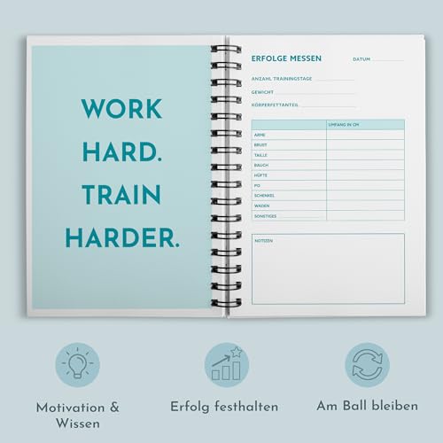 Trainingstagebuch Krafttraining II- Fitness Tagebuch im DIN A5 Format für Krafttraining, Fitness Studio & Cardio - mit über 200 Seiten - von Sophies Kartenwelt