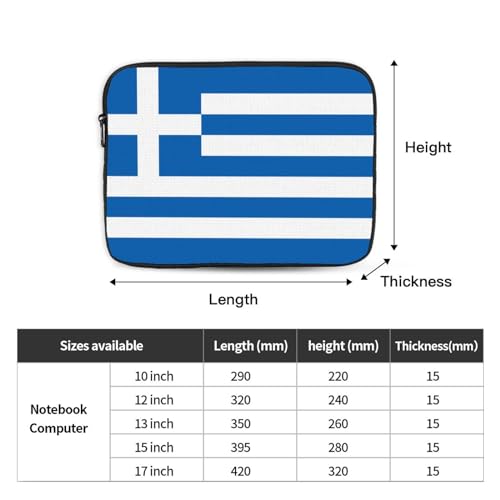 Greek Flag Laptop Sleeve Case 15 Inch Suitable For Notebook Computer Tablet Traveling Carrying Simple Case4
