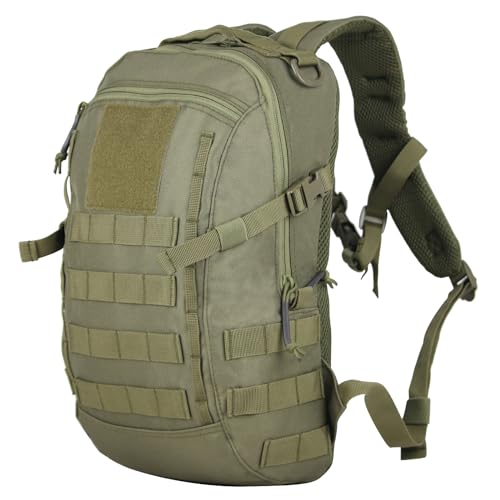 PAIWPHLI Small Tactical Backpack Military Daypack 12L Molle Bag Rucksack Army Daypack for Outdoor,Hiking,Camping,Travel (Green)
