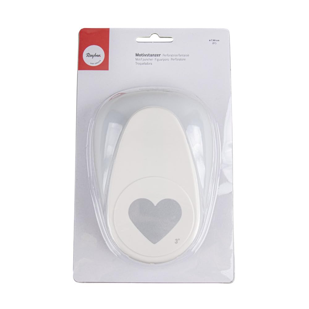 Rayher Heart Motive Puncher, Orange, 7.5 cm