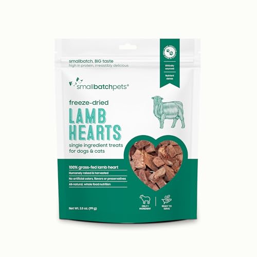 smallbatch Pets Freeze-Dried Lamb Heart Treats 3.5 oz