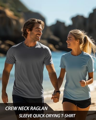 Huukeay 3 Pack Men's Big and Tall Swim Shirts,UPF 50+ Sun Protection Rash Guard Quick Dry Beach Fishing Water Tops4