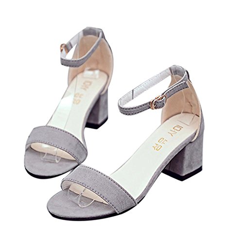 Sandalias tacón Alta Chanclas de Verano para Mujer,Sonnena Zapatos de Mujer tacón Alta Pescado Boca Single Banda Tobillo Correa de Verano Sandalias Zapatos Estilo Urbano