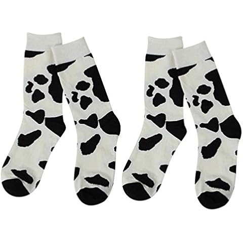 VALICLUD Women Winter Socks 2Pcs Cow Zebra Print Socks Warm Thick Cotton Crew Socks Winter Dress Up Decoration Cover