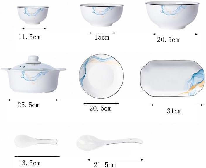 Pattern Lightweight Luxury Ceramic Tableware Chinese Creative Bowl Chopstick Set Gift Restaurant