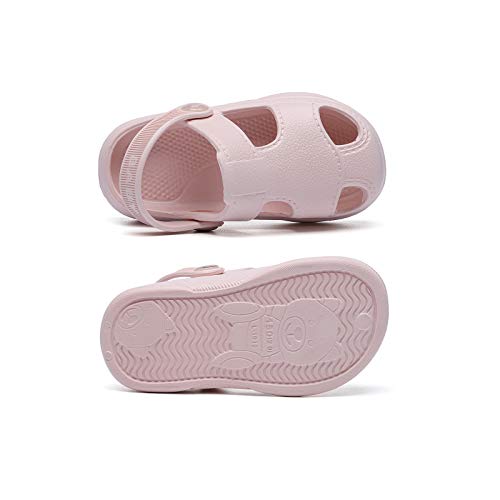 Memon Baby Boys Girls Clogs Slippers Toddler Slip On Lightweight Sandals Shockproof Girls Summer Pool Beach Shoe(Me2011-Pnk-13) #TOP3