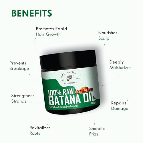 Aromatique Raw Batana Oil | Unrefined Cold Pressed Batana Oil for Hair Growth by Dr Sebi Sourced from Honduras | Hair & Skin Nourishment (100 Gms)