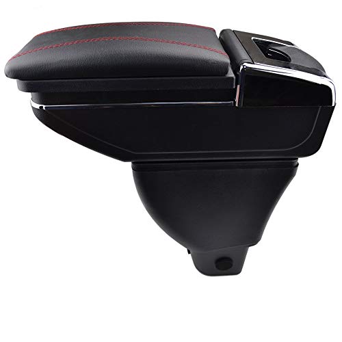 Center Console Storage Box For G-reat W-all For H-over M4 2012-2014 M2 For C-oolbear 2010-2015 Armrest Arm Rest Rotatable 2013 Central armrest storage box (Color : Red thread)